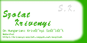 szolat krivenyi business card